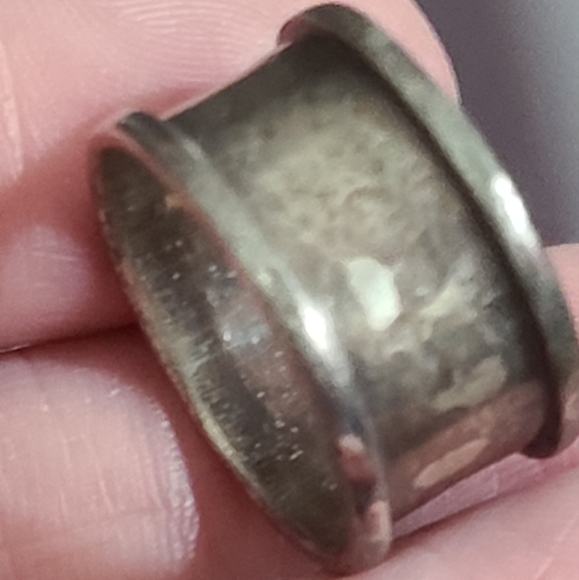 Vintage cigar ring  sz 6 925 sterling silver India cuff aged patina estate - Picture 7 of 8